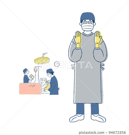 手術服和手術現場的外科醫生 94672856