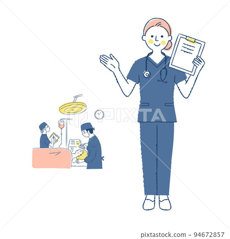 醫生拿著圖表的手術場景 94672857