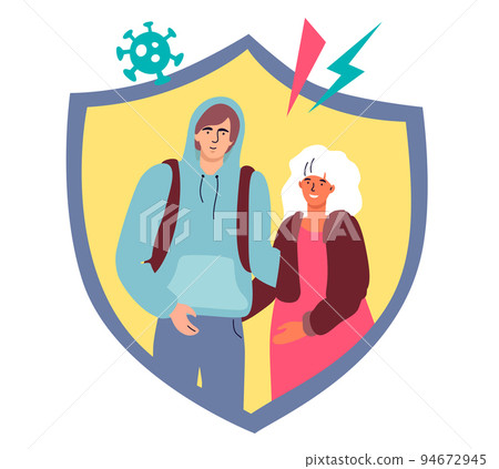 Protection of the risk group - detailed vector flat design style illustration 94672945