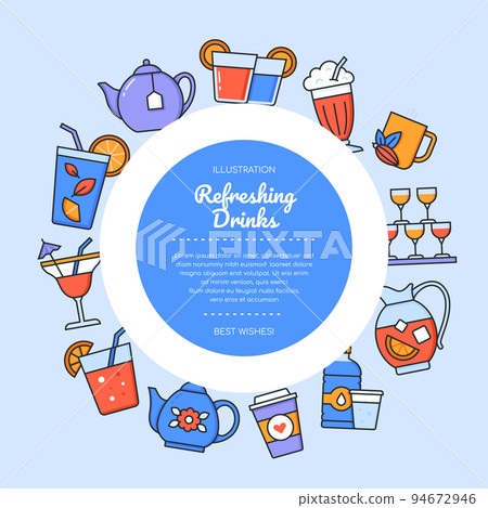 Refreshing drinks - colorful vector flat design style banner Refreshing drinks - colorful vector flat design style banner 94672946