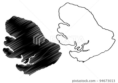 Disko island (Kingdom of Denmark, Greenland, North America) map vector illustration, scribble sketch Disko map Disko island (Kingdom of Denmark, Greenland, North America) map vector illustration, scribble sketch Disko map 94673013