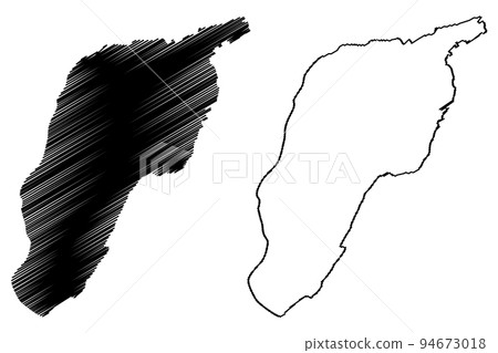 Dyroy island (Kingdom of Norway) map vector illustration, scribble sketch Dyroy map 94673018
