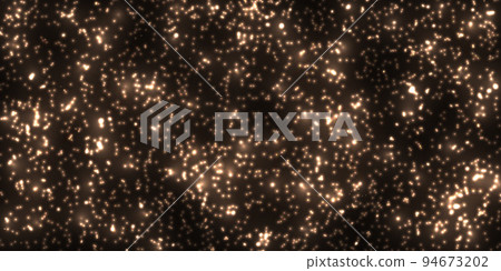 Sparkling magical dust particles on black background. Magic glow. Sparkling Christmas light or magical dust. Abstract background with shining golden floor particle stars just. Beautiful futuristic 94673202
