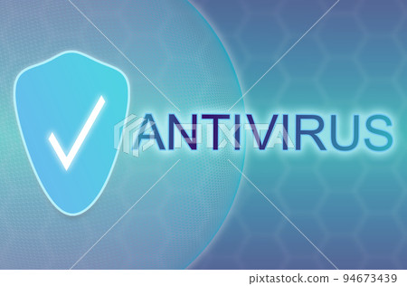 Internet security. Blue background with digital shield and sphere. Antivirus protection. Cyber defense concept Internet security. Blue background with digital shield and sphere. Antivirus protection. Cyber defense concept 94673439