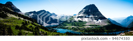 Hidden Lake overview from Logan Pass in Glacier National Park, Montana, USA. Hidden Lake overview from Logan Pass in Glacier National Park, Montana, USA. 94674380