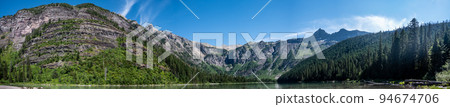 Shoreline view from Avalanche Lake in Glacier National Park, MT, USA.  94674706