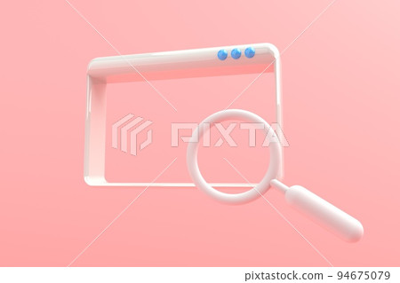 Internet web search window concept - 3D render Internet web search window concept - 3D render 94675079