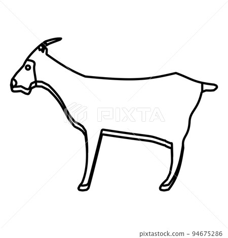 Icon goat animal vector illustration line and sheep outline design with horn. Nature symbol farm mammal and domestic pet sign agriculture graphic silhouette. Zoo pictogram thin and wildlife livestock Icon goat animal vector illustration line and sheep outline design with horn. Nature symbol farm mammal and domestic pet sign agriculture graphic silhouette. Zoo pictogram thin and wildlife livestock 94675286