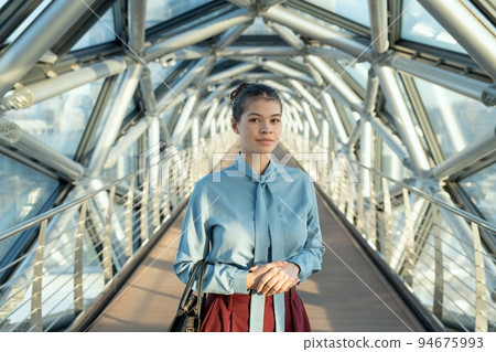 Ai generated face of successful young delegate or secretary in smart casualwear 94675993