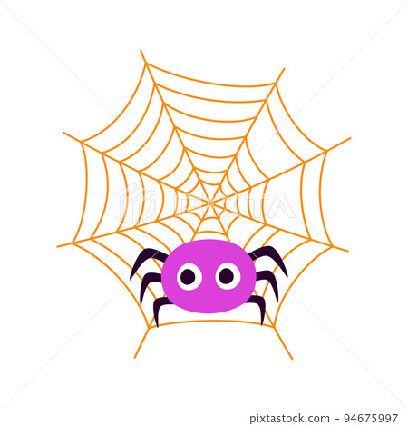 halloween vector illustration with spider and web in flat style halloween vector illustration with spider and web in flat style 94675997