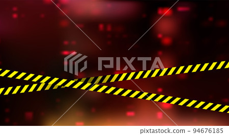 Digital Dark Red Background with Warning Ribbon. Data Breach Concept 94676185