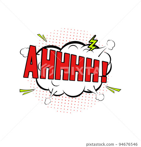 Comic expression icon with ah sign, speech bubble 94676546