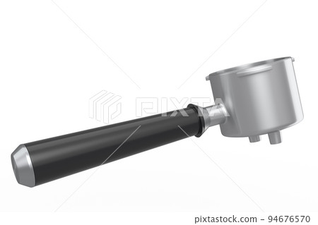 Espresso coffee machine horn on white background. 94676570
