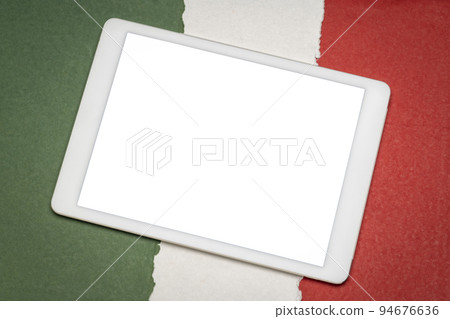 mockup of digital tablet with a blank isolated screen 94676636