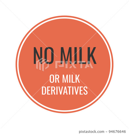 Milk free, milk derivatives product label design Milk free, milk derivatives product label design 94676646