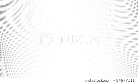 Halftone wave lines background. Abstract dotted stripes texture. Warped and curved lines wallpaper. Minimalistic design template 94677111