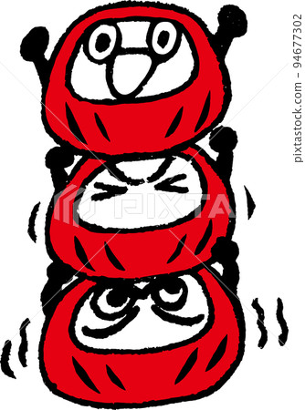 Daruma doing gymnastics Daruma doing gymnastics 94677302