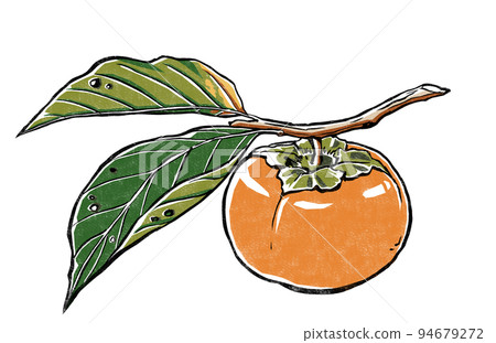 柿子枝葉，印花風格 94679272