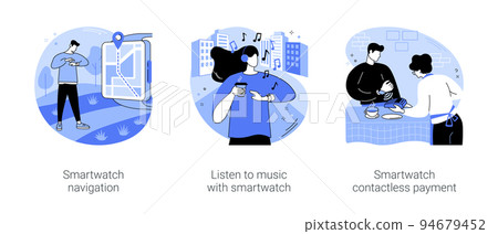 Smartwatch use isolated cartoon vector illustrations se Smartwatch use isolated cartoon vector illustrations se 94679452