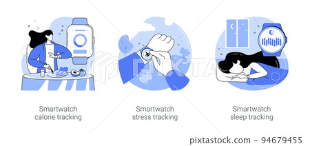 Smartwatch features isolated cartoon vector illustrations se 94679455