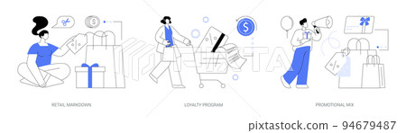 Customer attraction abstract concept vector illustrations. Customer attraction abstract concept vector illustrations. 94679487