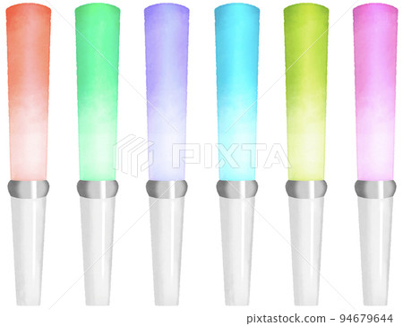 A set of 6 colorful fluorescent psyllium penlights in pink, light blue, yellowish green, red, purple, and green. A set of 6 colorful fluorescent psyllium penlights in pink, light blue, yellowish green, red, purple, and green. 94679644