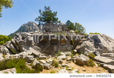 Ruins of ancient Heroum on day. Termessos. Turkey 94680878