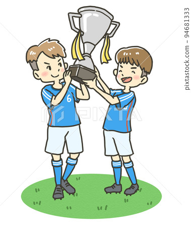 拿著獎杯插圖的球員 拿著獎杯插圖的球員 94681333