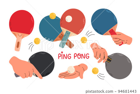 Set of playing rackets for ping pong icon 94681443