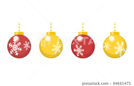 Illustration of red and gold christmas balls - Stock Illustration ...