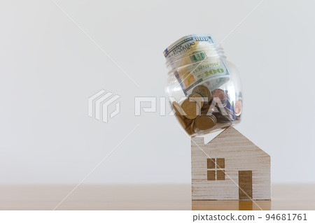 Miniature house and money 2 94681761