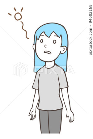 白眼女人，呆頭呆腦的人，笨拙的，昏昏欲睡的，簡單的顏色 94682169