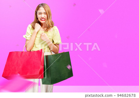 Asian woman with an excited expression Asian woman with an excited expression 94682678