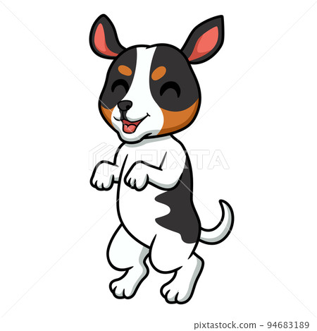 Cute rat terrier dog cartoon standing 94683189
