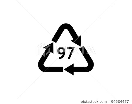 Composite Recycling codes. Recycling symbol on an isolated background. Mobius strip. Special icon for sorting and recycling. Secondary use. Vector illustration for Packaging. 94684477