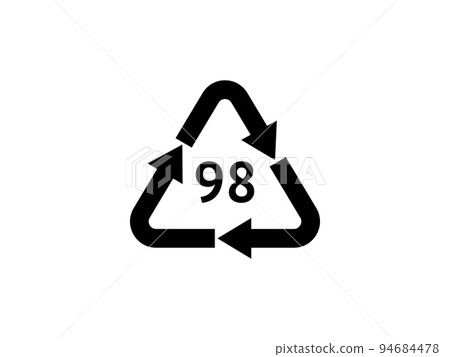 Composite Recycling codes. Recycling symbol on an isolated background. Mobius strip. Special icon for sorting and recycling. Secondary use. Vector illustration for Packaging. 94684478