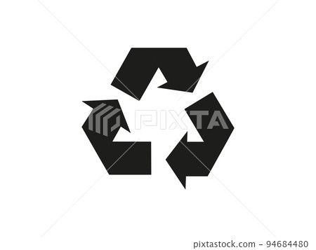 Recycling symbol on an isolated background. Mobius tape. Special icon for sorting and recycling. Secondary use. Vector illustration for Packaging Marking. 94684480