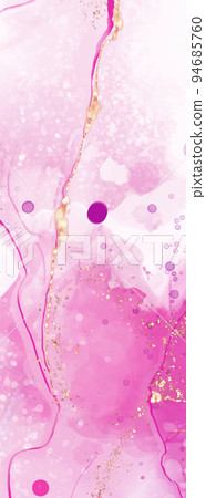 Vector pink coral banner. Hand drawn abstract paint brush stroke. 94685760