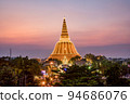 Sunset at Phra Pathom Chedi Nakhon Pathom Province, Thailand 94686076