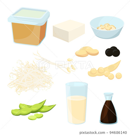 Vector illustration of different soy products. 94686140