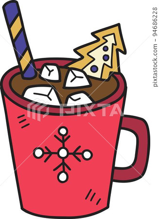 Hand Drawn Christmas Cocoa with marshmallows coffee mug illustration Hand Drawn Christmas Cocoa with marshmallows coffee mug illustration 94686228