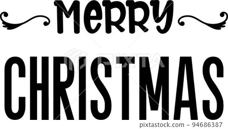 Merry Christmas lettering and quote illustration 94686387