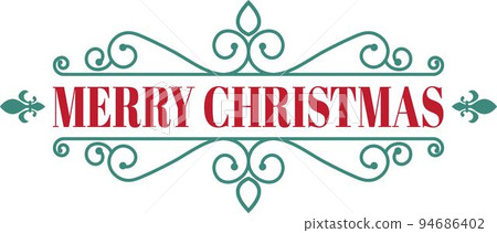 Merry Christmas lettering and quote illustration 94686402