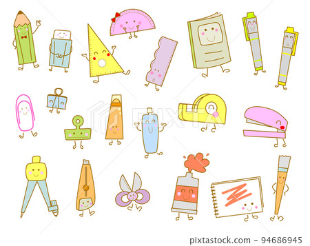 cute stationery icon set 94686945