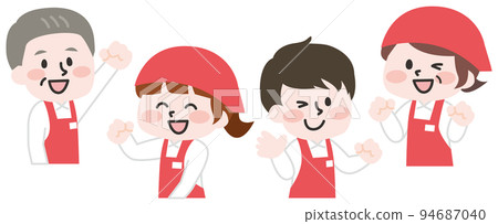 穿著圍裙的超市店員 94687040