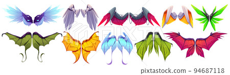 Mechanical wings of robot bird, butterfly, dragon 94687118