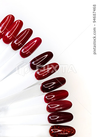 Red nails polish palette 94687468