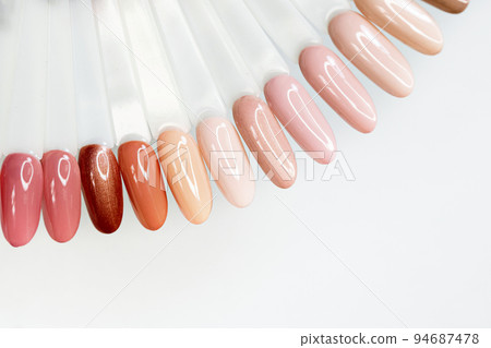 Natural beige nails polish palette 94687478