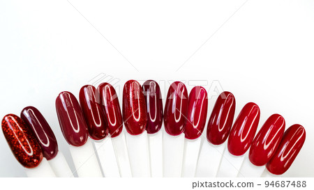 Red nails polish palette Red nails polish palette 94687488