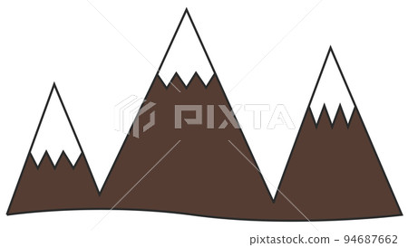 Mountain icon peak, glacier hill terrain winter, landscape symbol rocky 94687662